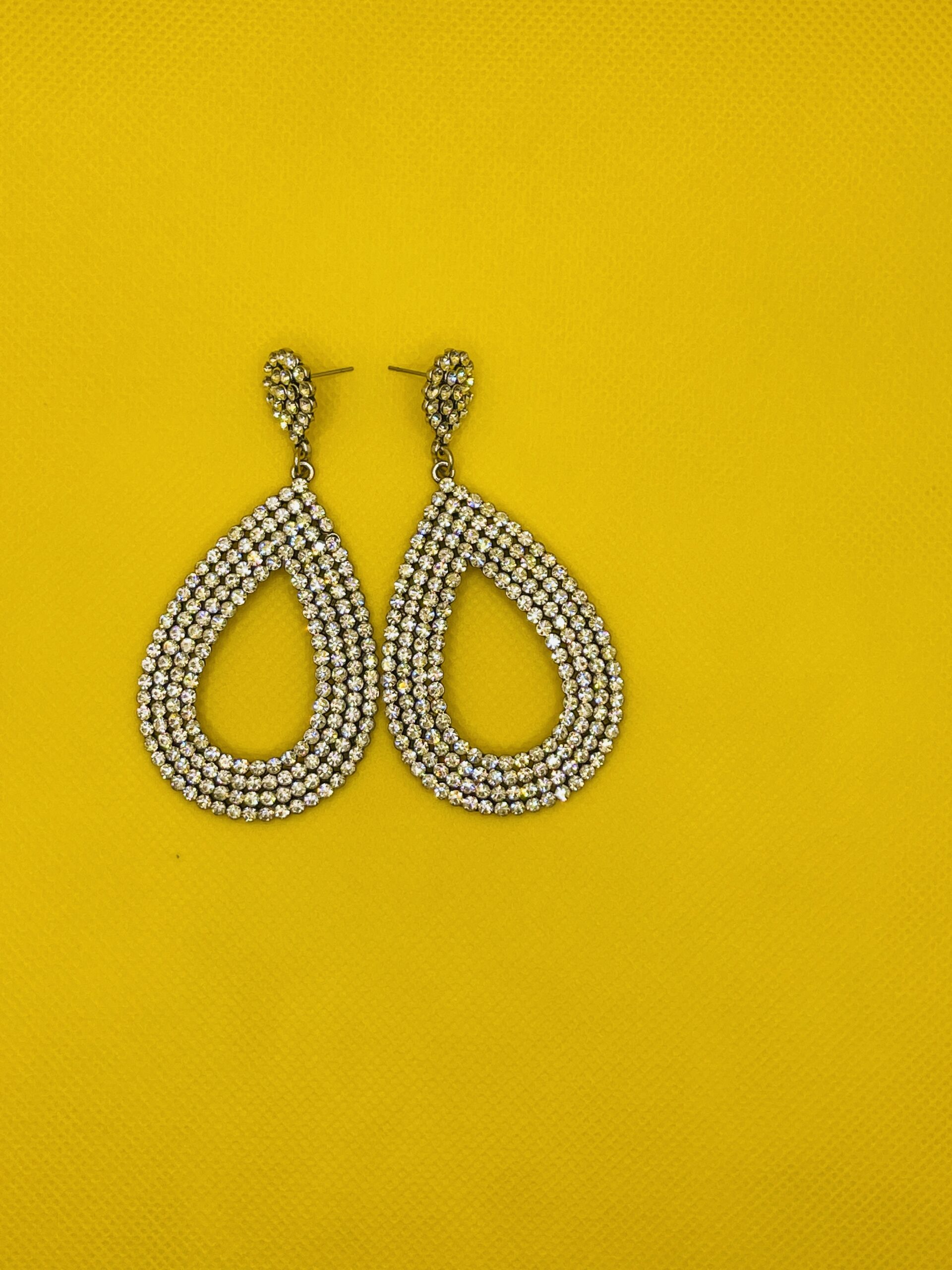 Elegant Crystal Teardrop Statement Earrings