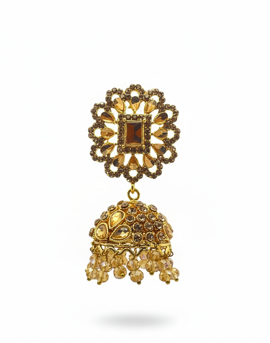 Vintage Antique Golden and Champagne Pearl Choker Set with Jhumka