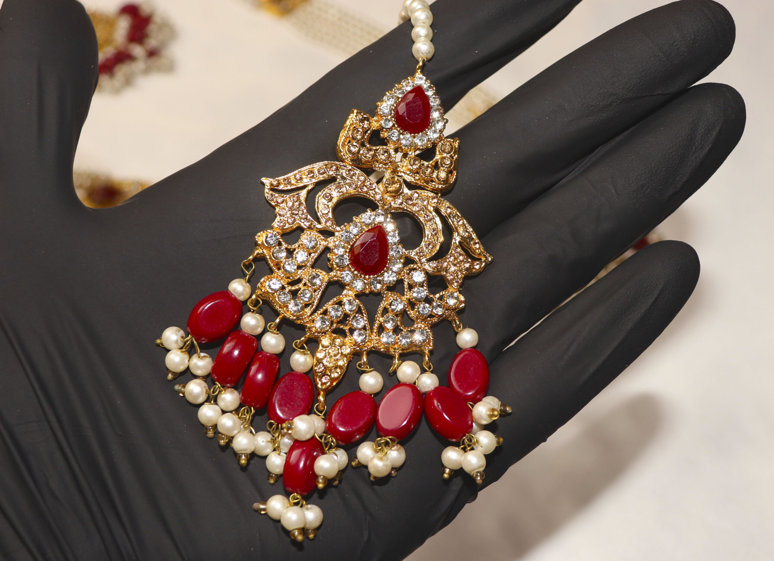 Regal Pearls & Rubies: The Ultimate Bridal Set