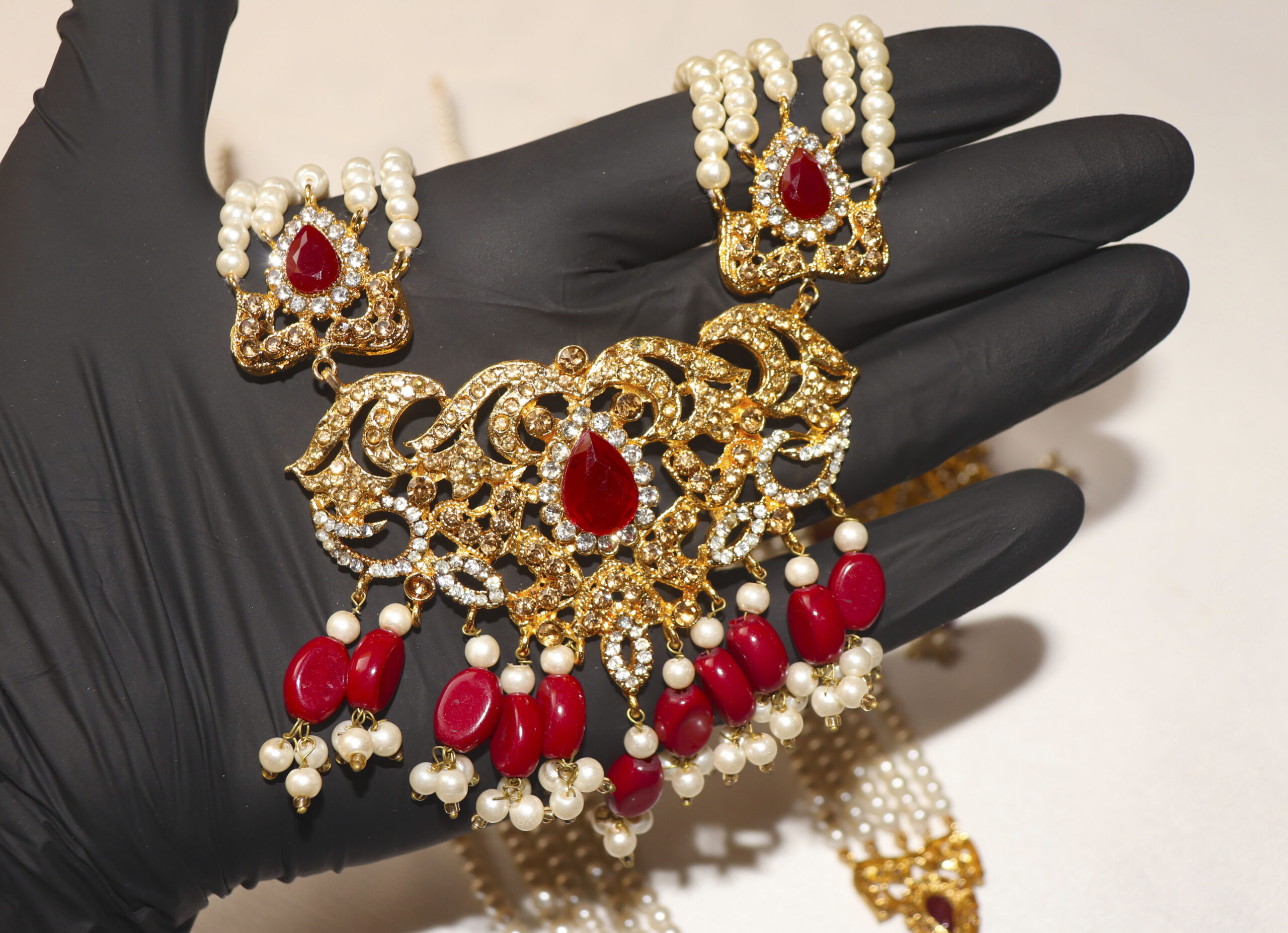 Regal Pearls & Rubies: The Ultimate Bridal Set