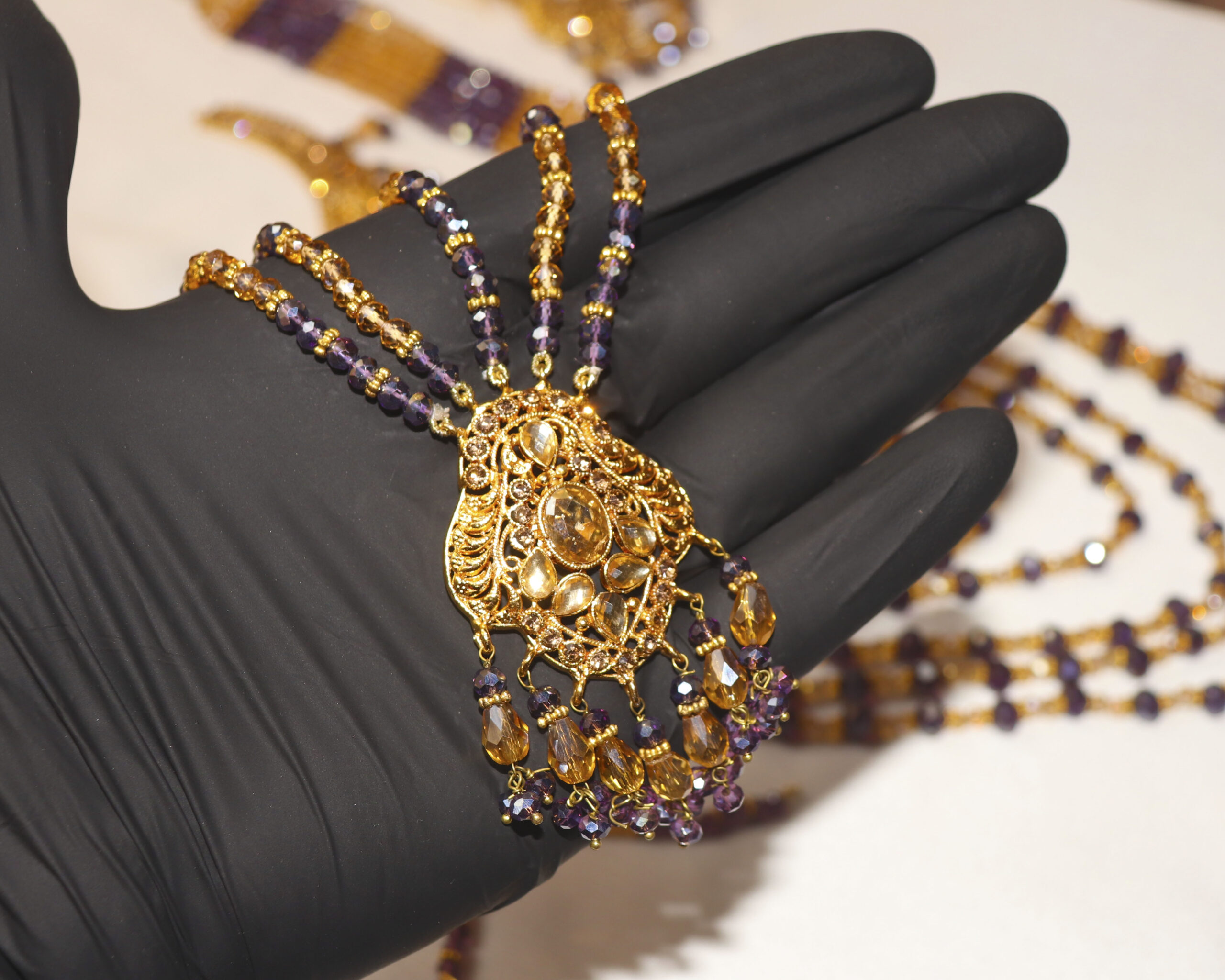 Traditional Gold and Bead Jewelry Set